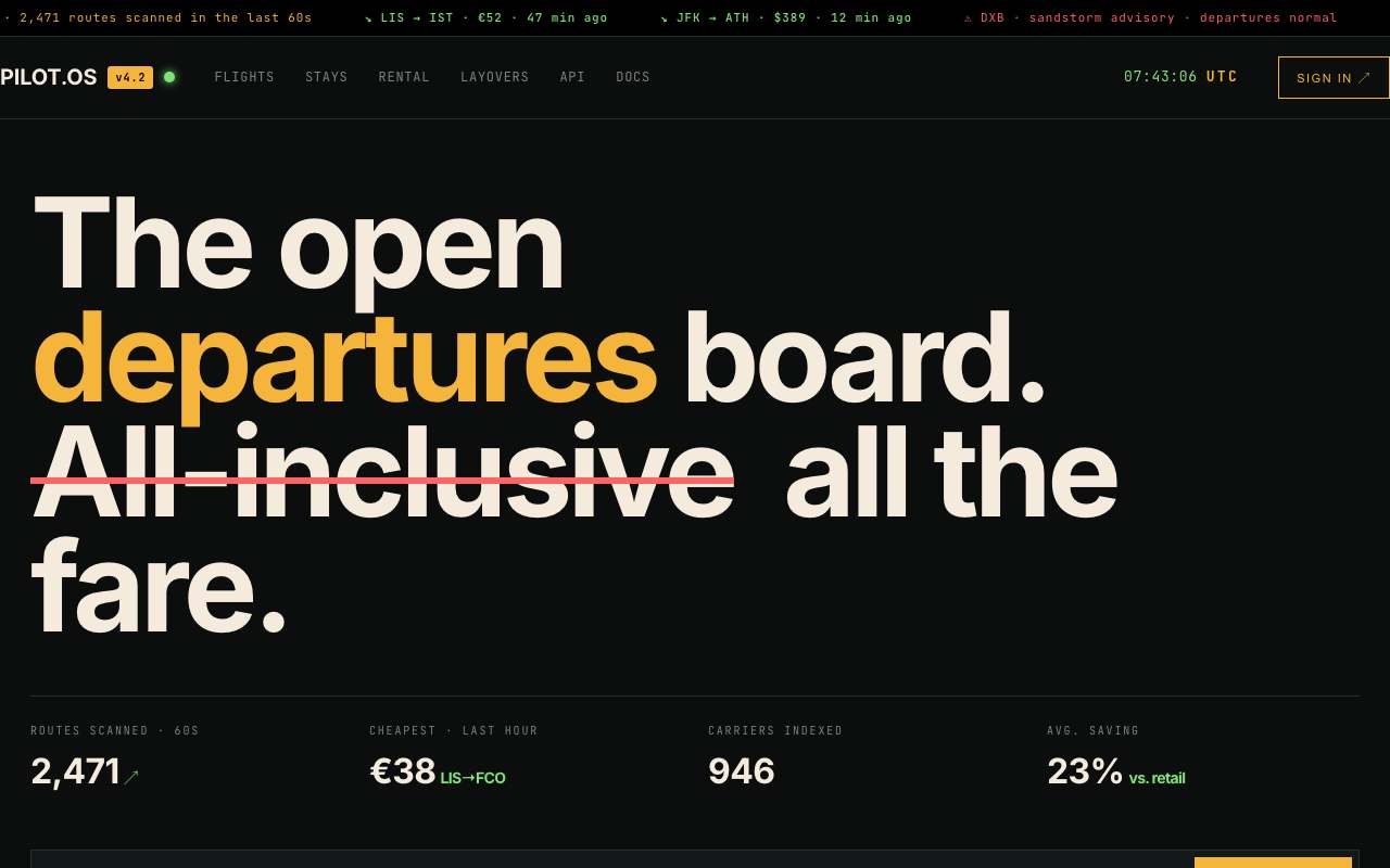 PILOT.OS storefront preview
