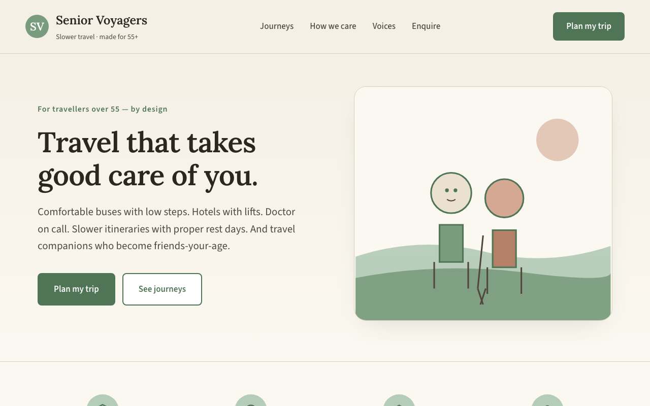 Senior Voyagers storefront preview