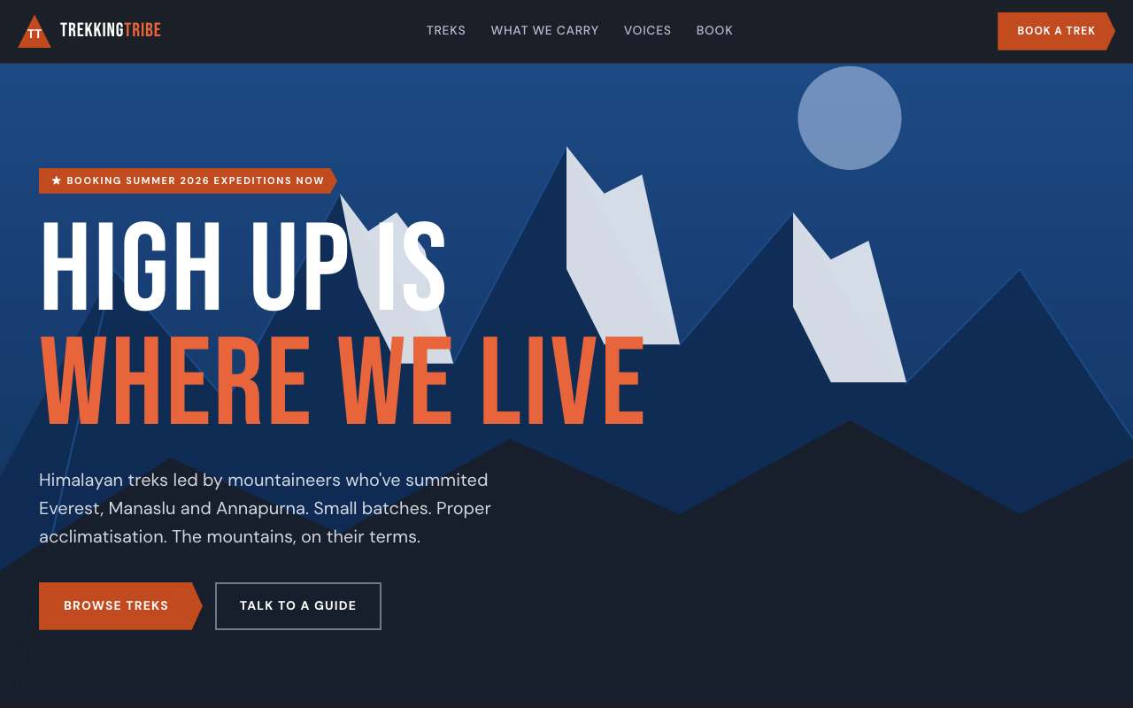 Trekking Tribe storefront preview